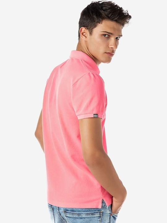 Camaro Men's Short Sleeve Blouse Polo Pink