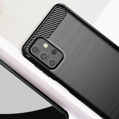 Hurtel Carbon Back Cover Σιλικόνης Μαύρο (Galaxy A32 5G)