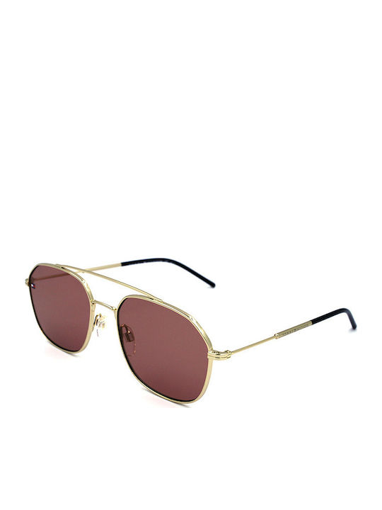 Tommy Hilfiger Men's Sunglasses with Gold Metal Frame and Pink Lenses TH 1599/S EYR4S