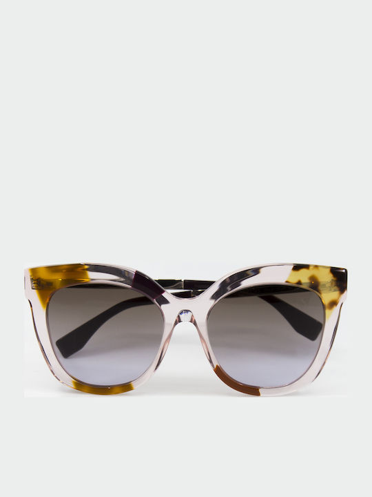 Fendi Fendi Damen Sonnenbrille mit Mehrfarbigem Horn umrandetem Rahmen
