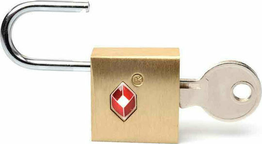 Travel Blue Gold Bronze Padlock Brass with Key Set with Embossed Design with TSA Certification 22mm Yellow 2pcs