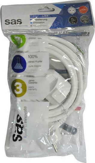 SAS Extension Cable Cord 3 x 1.5mm²/15m White