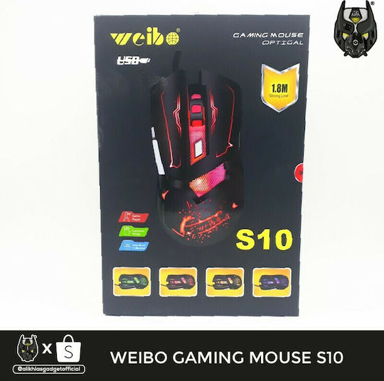 Weibo S10 Gaming Ποντίκι 3200 DPI Μαύρο