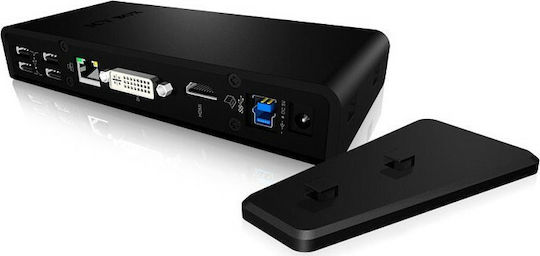 Icy Box USB-C Docking Station with HDMI Ethernet and Support for 2 Monitors Black (IB-DK2241AC)