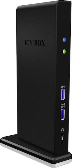 Icy Box USB-C Docking Station with HDMI Ethernet and Support for 2 Monitors Black (IB-DK2241AC)