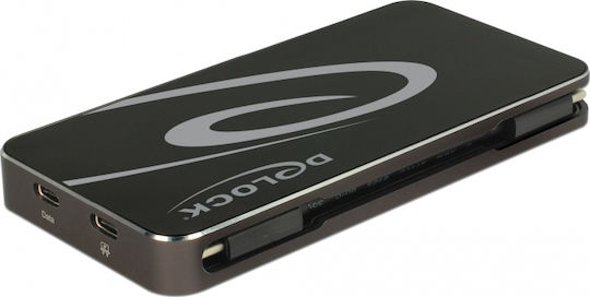 DeLock USB-C Docking Station με HDMI/DisplayPort 4K PD και συνδεση 3 Οθονών Μαύρο (87773)