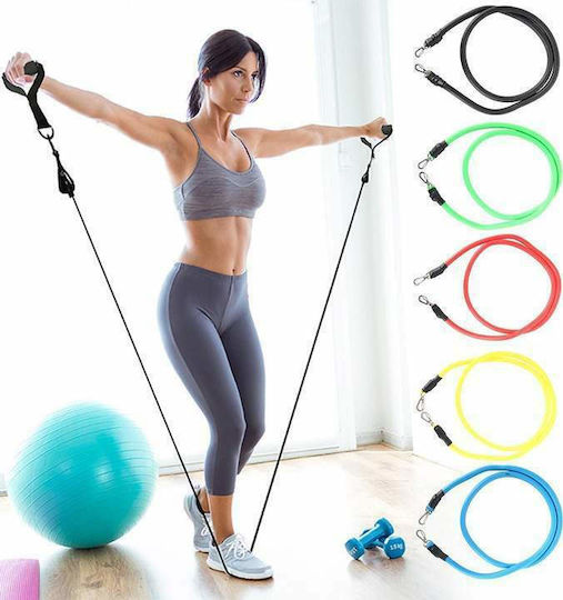 RPM Power Tubular Elastic Bands with Handles Set 5pcs Multicolored 8m
