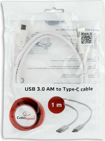 Cablexpert USB 3.0 Cable USB-C Male - USB-A 36W White 1m