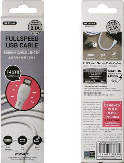 WK WDC-072 USB 2.0 Cable USB-C male - USB-A Μαύρο 1m 250408