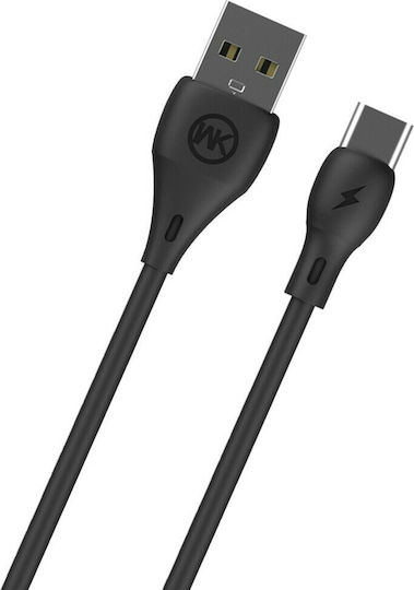 WK WDC-072 USB 2.0 Cable USB-C male - USB-A Μαύρο 1m 250408