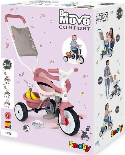 Smoby Be Move Confort Превозно Средство с Ръкохватка за Родител за 10 Месечни Розово