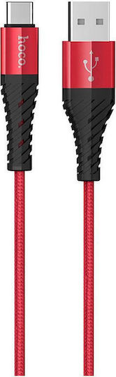 Hoco X38 Braided USB 2.0 Cable USB-C male - USB-A Κόκκινο 1m HOC-X38c-R