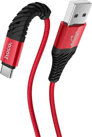 Hoco X38 Braided USB 2.0 Cable USB-C male - USB-A Κόκκινο 1m HOC-X38c-R