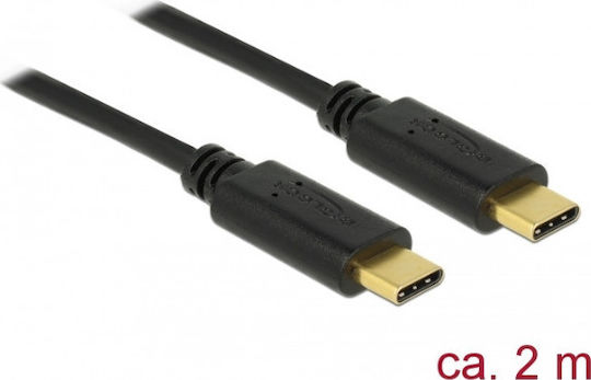 DeLock USB 2.0 Cable USB-C male - USB-C Μαύρο 2m 83324