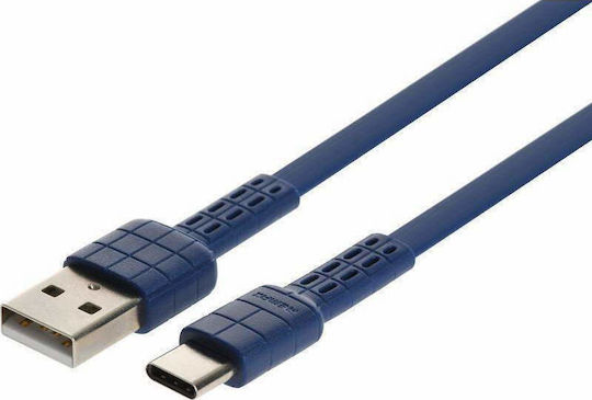 Remax Armor RC-116a Flat USB 2.0 Cable USB-C male - USB-A Μπλε 1m