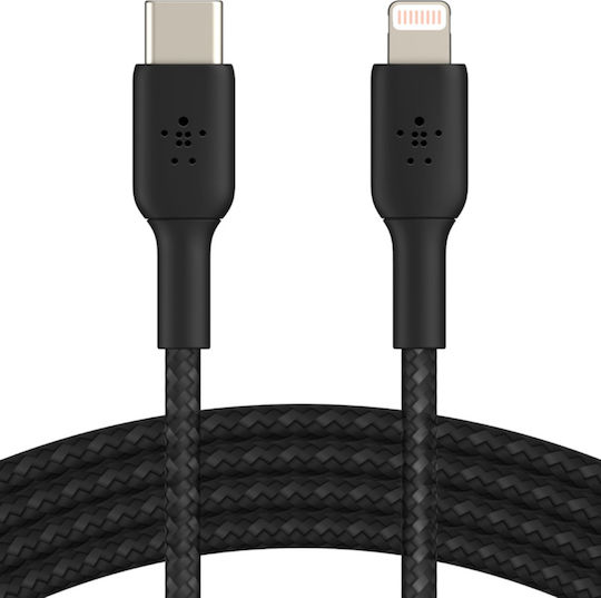 Belkin Braided USB-C to Lightning Cable 30W Black 1m (CAA004bt1MBK)