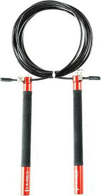 HMS Wire / PVC Adjustable Jump Rope with Ball Bearings Black SK54 1.94m