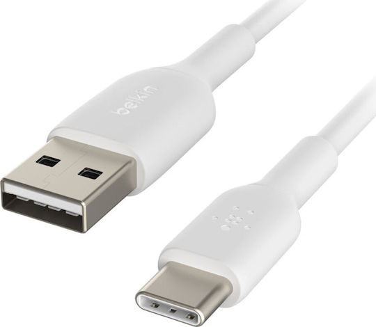 Belkin USB 2.0 Cable USB-C male - USB-A 15W Λευκό 2m CAB001bt2MWH