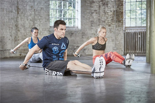 Reebok Adjustable Resistance Λάστιχο Γυμναστικής Σωληνωτό Μαλακό με Λαβές Μαύρο 0.035m