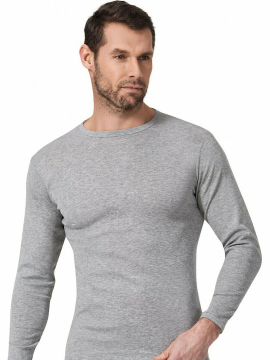 Men's Undershirt Long-sleeved in Gray Color