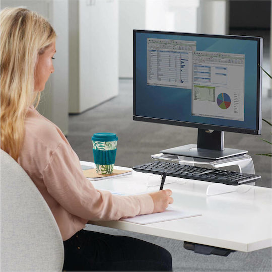 Fellowes Clarity Επιτραπέζια Βάση Οθόνης Ασημί