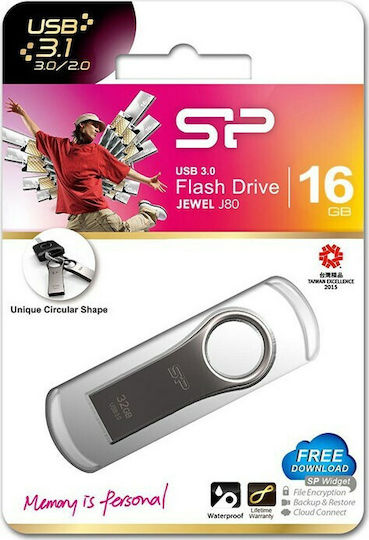 Silicon Power Jewel J80 16GB USB 3.0 Stick Silver