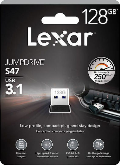 Lexar JumpDrive S47 128GB USB 3.1 Stick Black