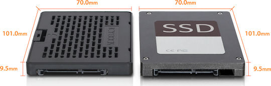 Icy Dock EZConvert Πλαίσιο Για Σκληρούς Δίσκους ICY Dock M.2 SATA SSD to 2,5" Sata SSD Μαύρο MB703M2P-B