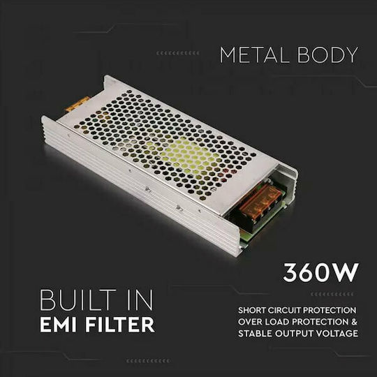 V-TAC Dimmable LED Power Supply IP20 Power 360W with Output Voltage 24V