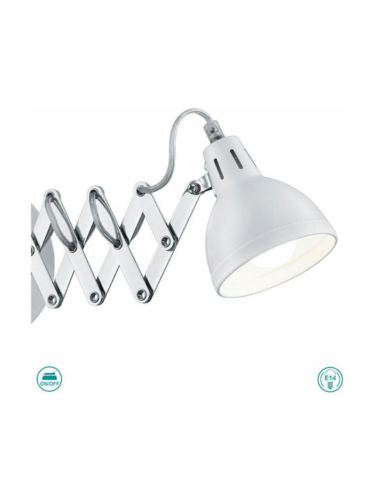 Trio Lighting Scizzor Single Spot with Socket E14 in White Color