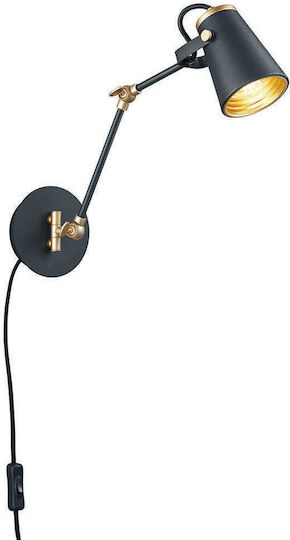 Trio Lighting Edward Single Spot with Socket E14 in Black Color