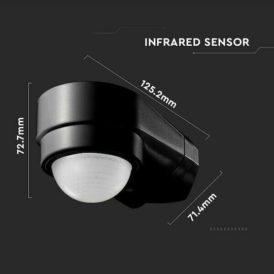 V-TAC VT-8094 Wired Infrared Motion Sensor 180° Detection Angle Scope 10m