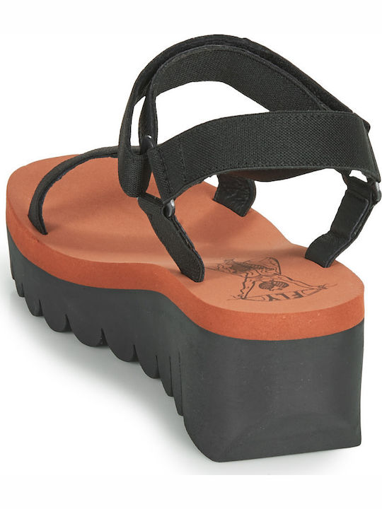 P144726000 Women's Leather T-Strap Platforms Black
