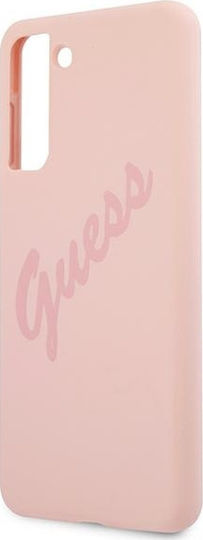 Guess Script Vintage Back Cover Πλαστικό Ροζ (Galaxy S21+ 5G)