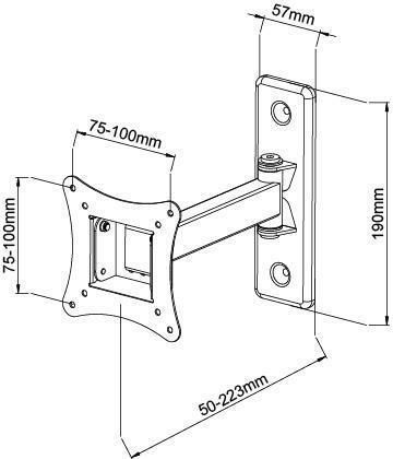 DMP LCD901 Βάση Τηλεόρασης Τοίχου με Βραχίονα έως 30" και 15kg Black