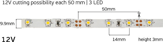 VK Lighting LED Strip 12V Orange Light 5m Type SMD2835