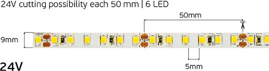 VK Lighting LED-Streifen 24V Warmes Weiß Licht 5m Typ SMD3528