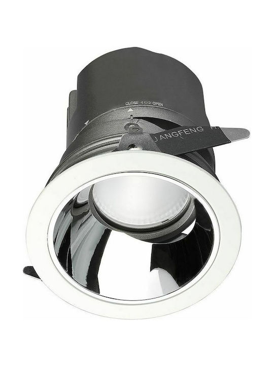 V-TAC VT-2907 Rotund Metalic Spot Încorporat cu LED Integrat și Lumină Alb Natural Alb 6.5x6.5cm. 1buc