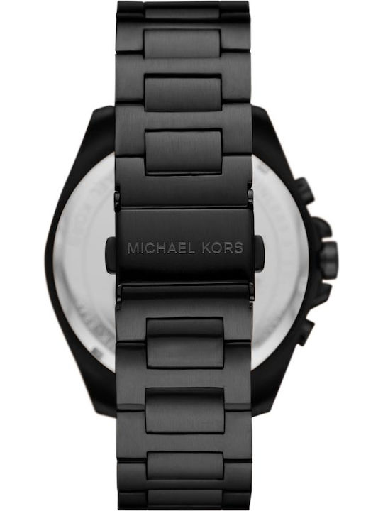 Michael Kors Brecken Ανδρικό Ρολόι Χρονογράφος Μπαταρίας με Μαύρο Μεταλλικό Μπρασελέ