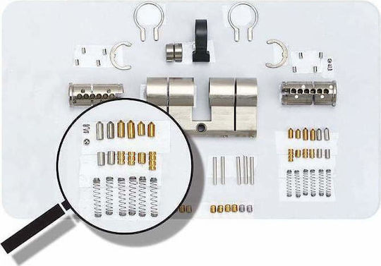 Hugo Locks Lock Cylinder Security GR 3.5S 70mm (35-35) with 5 Keys Silver