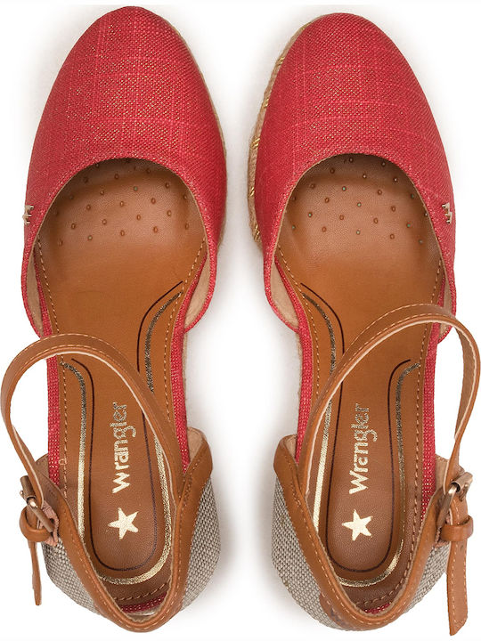 Damenplattformen im Espadrilles-Stil Rot
