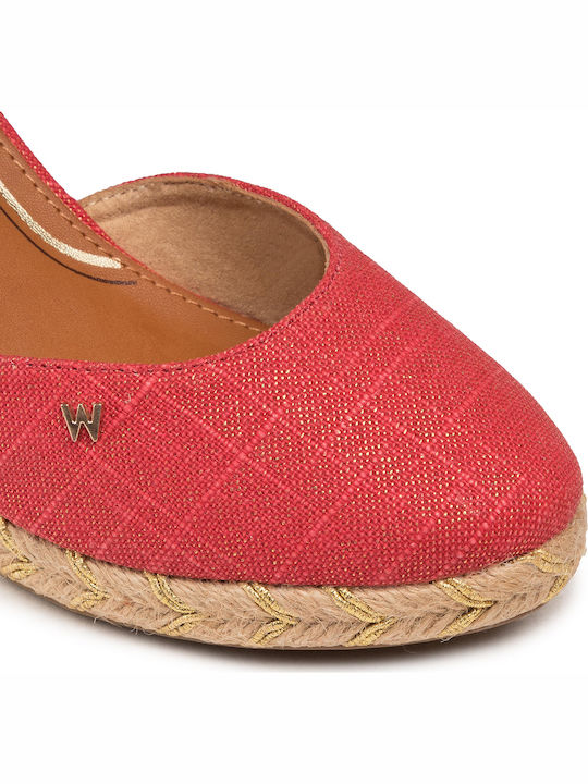 Damenplattformen im Espadrilles-Stil Rot