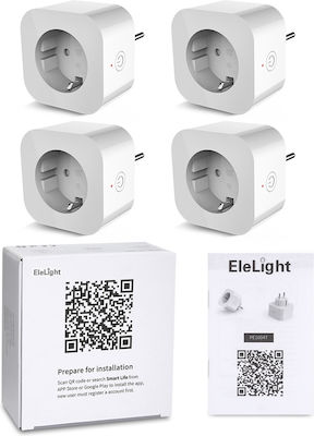 Elelight PE1004T Μονή Εξωτερική Πρίζα Ρεύματος Wi-Fi Λευκή