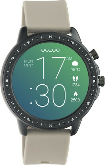 Oozoo Q00330 45mm Smartwatch with Heart Rate Monitor (Black/Beige)