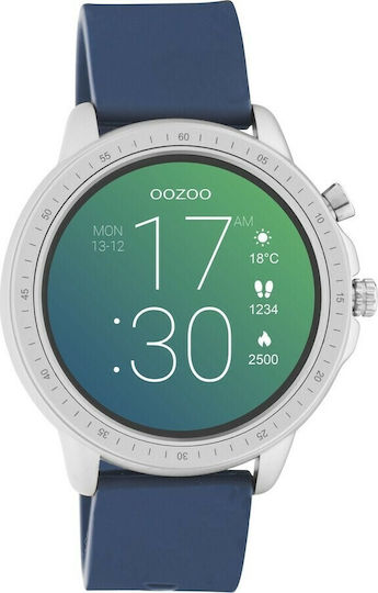Oozoo Q00315 45mm Smartwatch με Παλμογράφο (Ασημί)