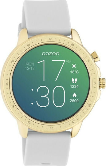 Oozoo Q00317 45mm Smartwatch with Heart Rate Monitor (Gold / Gray)