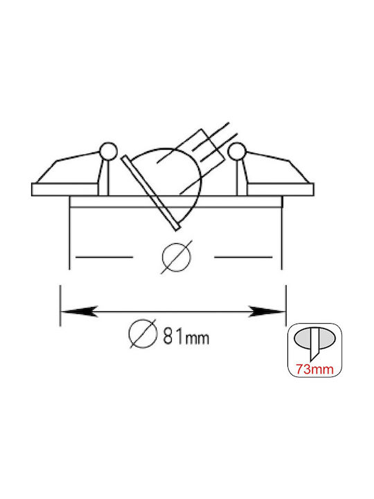 Aca Rotund Metalic Cadru pentru Spoturi GU10 Reglabil MR16 Cupru 8.1x8.1cm. 1buc