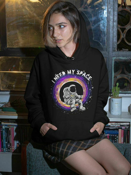 I Need My Space Sweatshirt mit Kapuze W - SCHWARZ