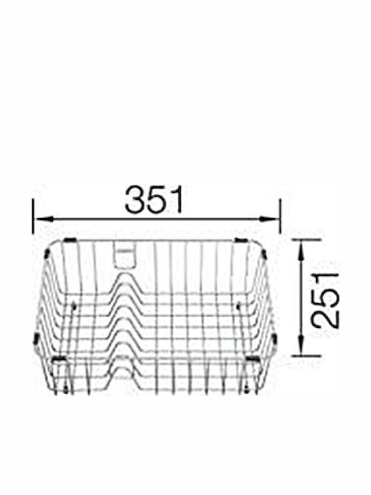 Blanco Subline Over Sink Dish Draining Rack from Stainless Steel in Silver Color 35.1x25.1cm