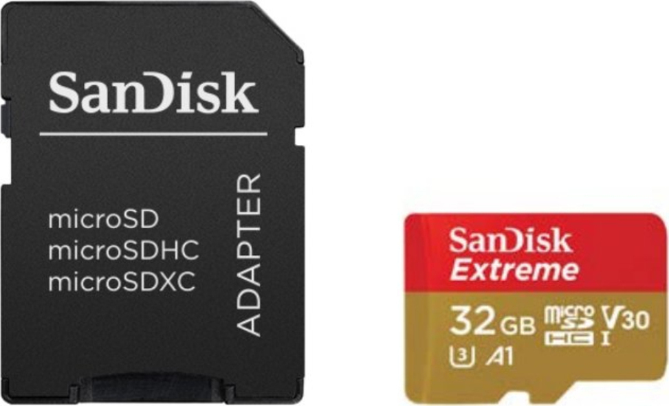 Sandisk microSDHC 32GB Class 10 U3 V30 A1 UHSI με αντάπτορα Skroutz.gr